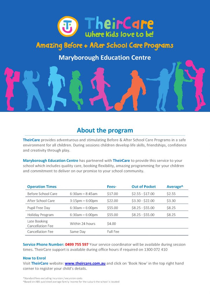 After School Hours Care - MARYBOROUGH EDUCATION CENTRE